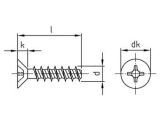500 x Senkkopfschrauben für Thermoplaste Edelstahl A2 4,0X20 H