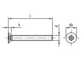 100 x Senkkopf-Sicherheitsschrauben mit ISR + Pin Edelstahl A2 M8X90 TX-PIN 40