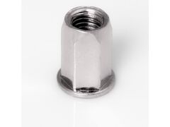 Blindnietmutter Stahl verzinkt / Sechskant / offen / Flachkopf / M6 / 0.5 - 3.0 mm