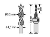 SPAX step drill 5,2 Bohrer 5,2mm mit 4,0mm Schaft