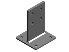 Pfostenträger T zum anschrauben mit Einlassplatte - Feuerverzinkt