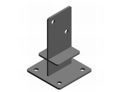 Pfostenträger T mit Auflage, Material: 70x4mm - 150mm hoch