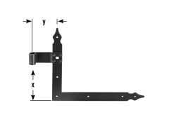 1 Paar Winkelband mit Zierspitze, 250 x 300mm - 13er Rolle - Schwarz