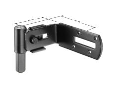 verstellbare Rolle PZ Schwarz mit Sechskant - rechts