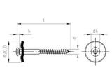 200 Stück - Spenglerschraube A2 - 4,5 x 25, TX20, 20mm Scheibe
