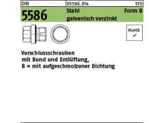 10 x Verschlußschrauben DIN 5586 Stahl BG 2 A, m. aufgeschm. Dichtung