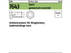 50 x Hohlschrauben DIN 7643 St. 4/5 - 3 M 8 x 1 galv. verzinkt