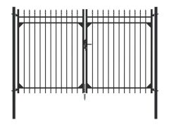 Columbus Doppeltor mit Pfosten, Matt Schwarz - 3010 x 1800mm