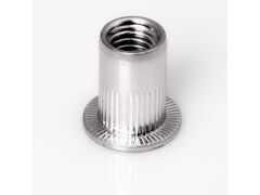 Blindnietmutter Stahl verzinkt / Rundschaft / offen / Flachkopf  / M8 / 5.0 - 8.0 mm