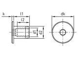 Hülsenmutter mit Flachkopf und Innensechskant, Edelstahl A1 - M12 x 18