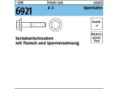 200 x 6kt.schr. mit Flansch und Sperrverzahnung DIN 6921 M8 x 30 Edelstahl A2