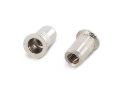 250 x Blindnietmuttern Edelstahl A4 / Rundschaft / offen / Senkkopf / M3x9 / 1.5 - 2.0 mm
