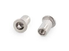 250 x Blindnietmuttern Edelstahl A4 / Rundschaft / offen / Flachkopf / M6x14.5 / 0.5 - 3.0 mm