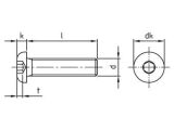 1000 x Flachrundkopfschrauben Innensechsrund, Vollgewinde ISO 7380-1 A2 M 2,5X14/14 TX8