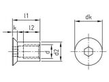 25 x Hülsenmuttern mit Senkkopf und Innensechskant Edelstahl A4 M16X25