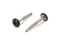 100 x Trespo / Fassaden Flachrundkopf-Holzschrauben Edelstahl A4 - 5,5X45 TX20 - RAL 7016 Anthrazitgrau