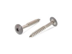100 x Trespo / Fassaden Flachrundkopf-Holzschrauben Edelstahl A4 - 5,5X38 TX20 - RAL 7037 Staubgrau