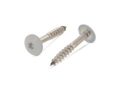 100 x Trespo / Fassaden Flachrundkopf-Holzschrauben Edelstahl A4 - 5,5X38 TX20 - RAL 7047 Telegrau