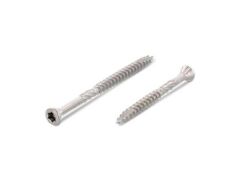 200 x Zierkopf-Holzbauschrauben, Schneidkerbe Edelstahl A2, 5,0x80/48 TX25