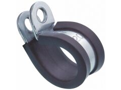Halteschelle DIN 3016 mit Gummieinlage A2/Gummi 25mm, Bandbreite 15mm