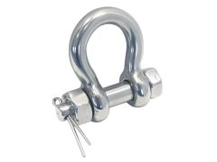 Rundschäkel mit Sicherung, geschweift Edelstahl A4 Bolzen 9,5mm, Bügel 8mm