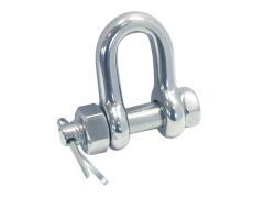 Rundschäkel mit Sicherung, gerade Edelstahl A4 Bolzen 19mm, Bügel 16mm