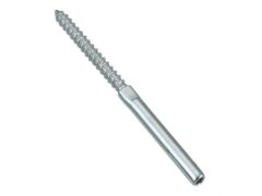 Terminal mit Holzgewinde, rechts Edelstahl A4 für Drahtseil 4mm, Gewinde 8mm