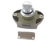 Druckknopfschloss Kunststoff silber, inkl. Schließblech