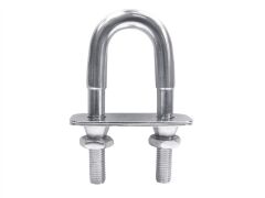 U-Bolzen mit 2 Gegenplatten und Abreissmuttern Edelstahl A4 M10x100mm