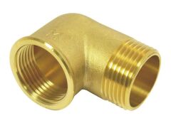 Rohrbogen mit Innen-/Außengewinde, 90° Messing 3/8"