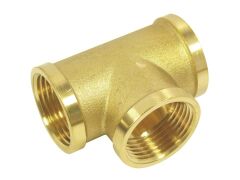 T-Stück mit Innengewinde Messing 1/2"