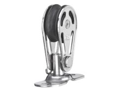 Sprenger Block 6mm mit Gleitlager A2/Kunststoff montiert auf drehbarer Grundplatte