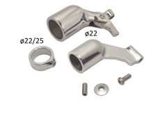 Spritzkappenhandlaufhalter Set mit Gelenk Edelstahl A4 für Rohr 22mm
