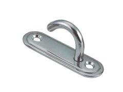 Hakenplatte, oval Edelstahl A4 8mm, 81x26mm
