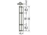 Anschwei&szlig;scharnier, 3-tlg. Edelstahl A2 120mm, Bolzen herausnehmbar
