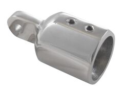 Rohrendkappe mit 2 Schrauben, verstärkt Edelstahl A4 für Rohr 22mm