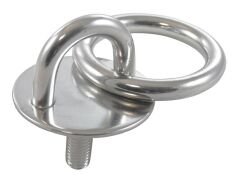 Augplatte rund mit Gewinde und Ring Edelstahl A2 33mm, M6x20mm, Ring 5x30mm