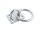Decksplatte eckig mit Ring Edelstahl A4 40x35mm, Ring 6x35mm