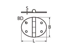 Scharnier Edelstahl A2 51x35mm