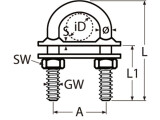 U-Bolzen, schwere Ausführung Edelstahl A4 M12x110mm