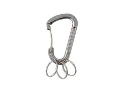 Alu-Karabinerhaken mit Schlüsselringen Alu/Stahl 76x45mm silber