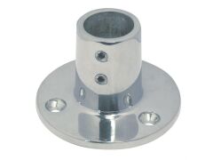 Relingfuß mit runder Grundplatte, 90° Edelstahl A4 63,5mm, für Rohr 22mm