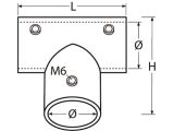 T-Stück, 90° Edelstahl A4 für Rohr 30mm