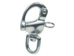 Schnappschäkel mit Wirbelauge Edelstahl A4 87mm