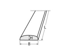 3m Scheuerleiste halbrund, massiv Edelstahl A4 14x4mm poliert ohne Bohrung