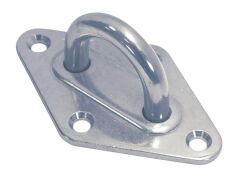 Mastplatte Raute Edelstahl A2 80x50mm, Bügel 8mm