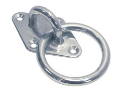 Mastplatte Raute mit Rundring Edelstahl A2 60x36mm, Bügel 5mm, Ring 5x30mm