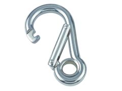 Karabinerhaken mit Spezialverschluss und Kausche Edelstahl A4 11x120mm