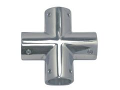 4-Wege-Relingeckverbinder Edelstahl A4 für Rohr 22mm