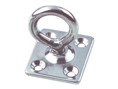 Augplatte eckig mit Wirbel Edelstahl A4 40x40mm, Auge 6x18mm